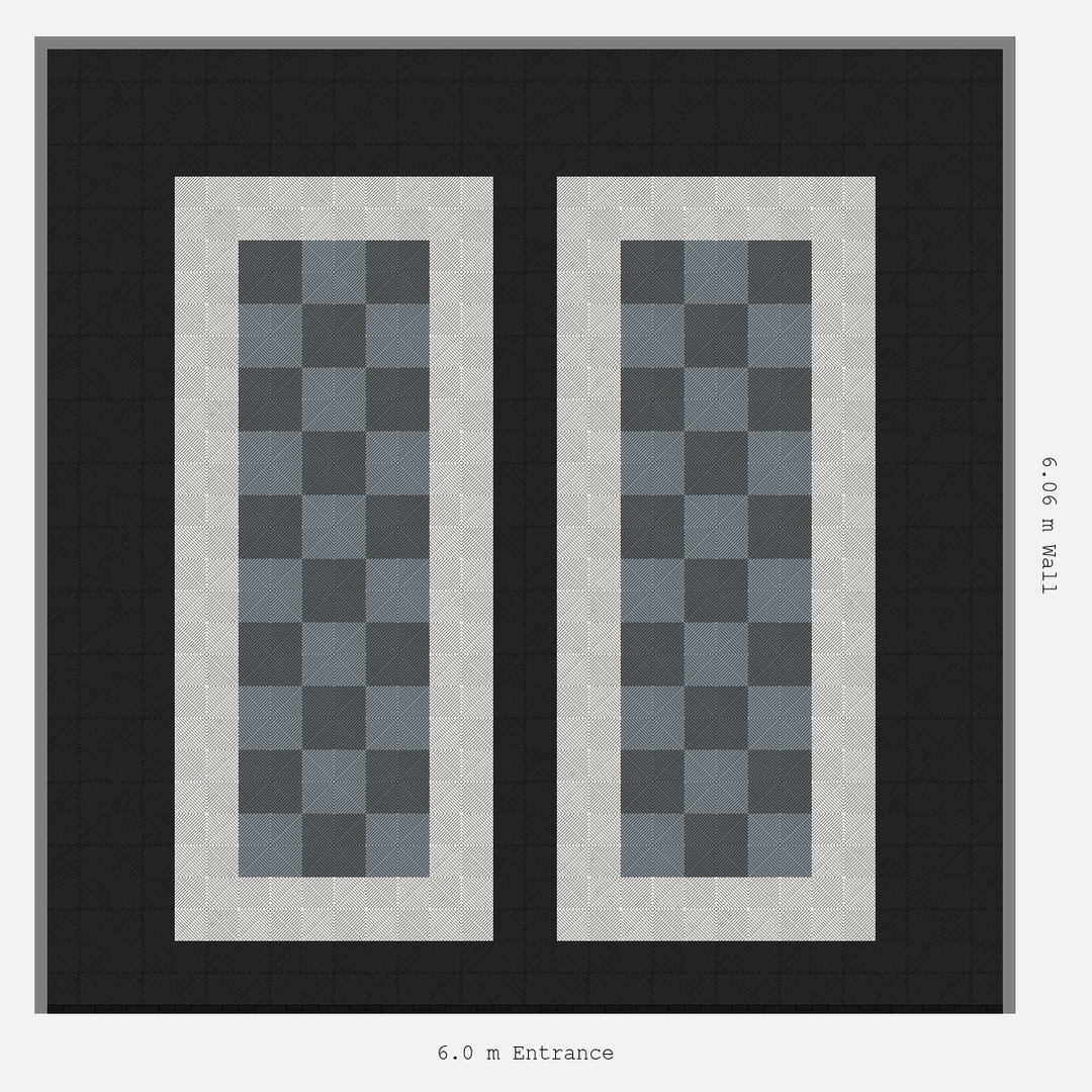 Double Garage Floor Kit 6x6M, Parking Bay Chequer Infill Kit