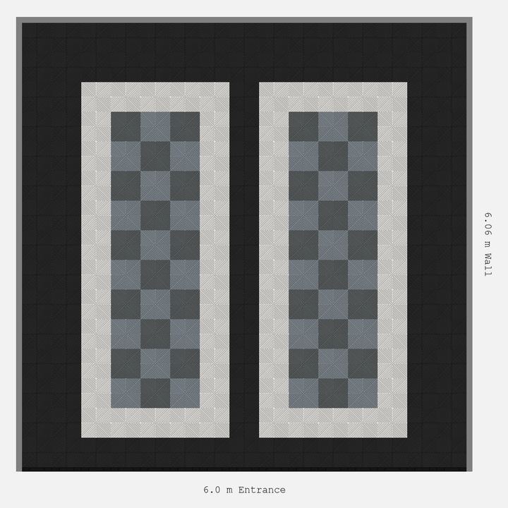 Double Garage Floor Kit 6x6M, Parking Bay Chequer Infill Kit