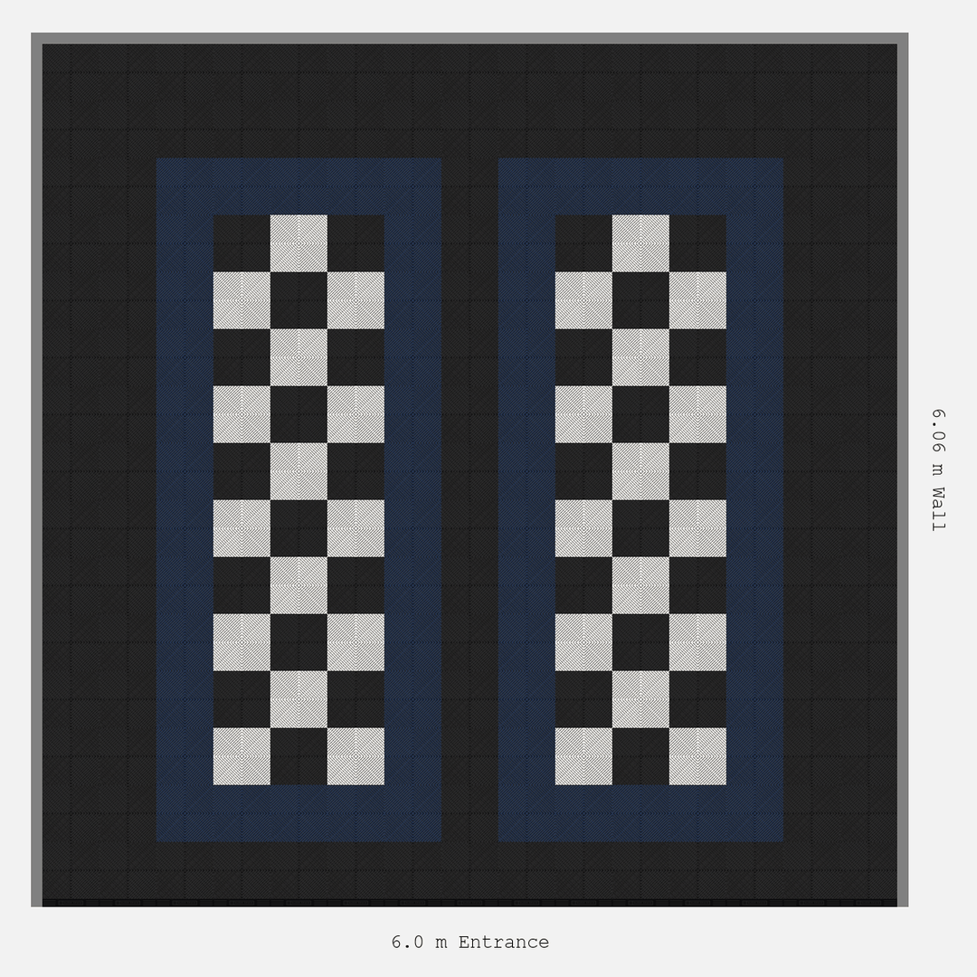 Double Garage Floor Kit 6x6M, Parking Bay Chequer Infill Kit