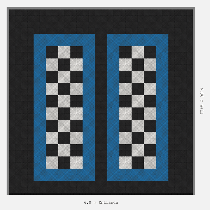 Double Garage Floor Kit 6x6M, Parking Bay Chequer Infill Kit