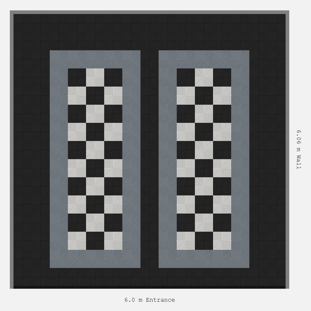 Double Garage Floor Kit 6x6M, Parking Bay Chequer Infill Kit