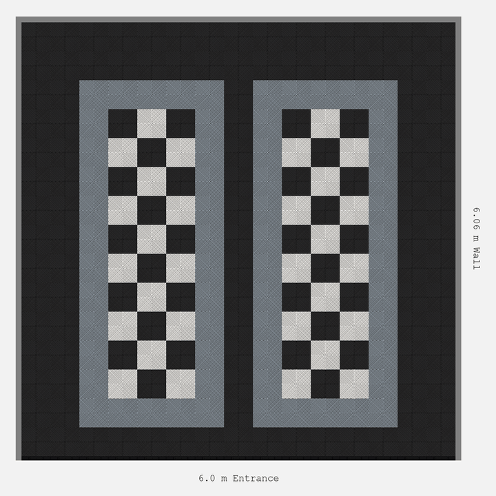 Double Garage Floor Kit 6x6M, Parking Bay Chequer Infill Kit