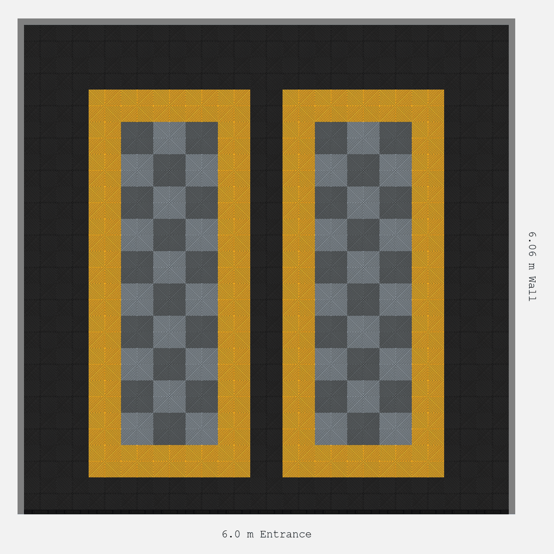 Double Garage Floor Kit 6x6M, Parking Bay Chequer Infill Kit