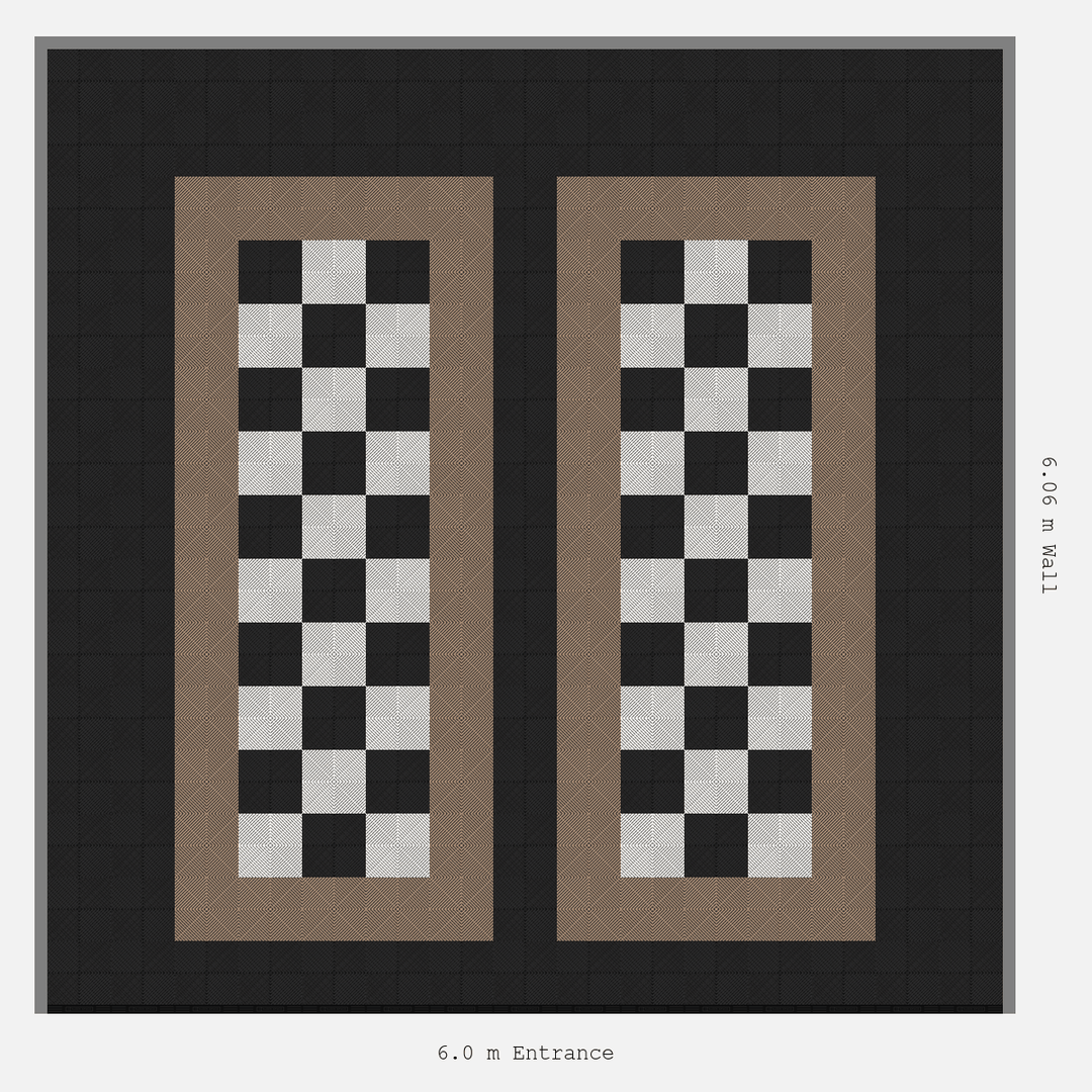 Double Garage Floor Kit 6x6M, Parking Bay Chequer Infill Kit