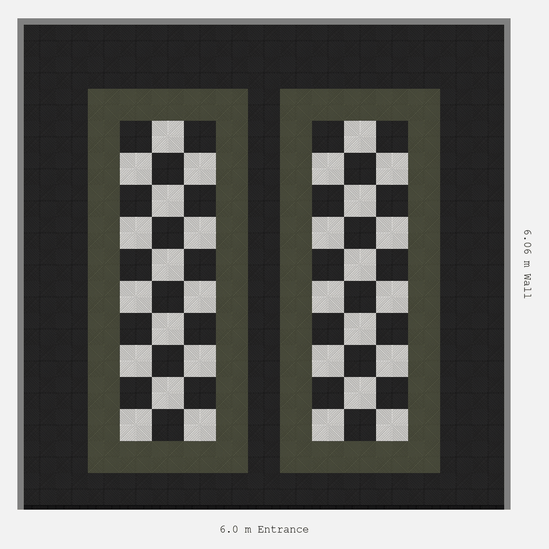 Double Garage Floor Kit 6x6M, Parking Bay Chequer Infill Kit