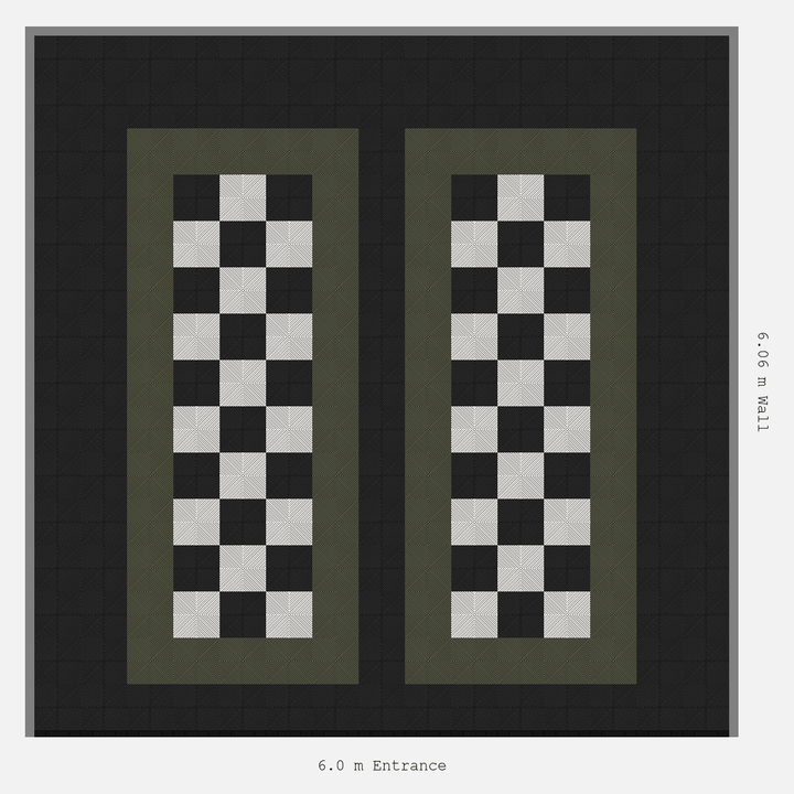 Double Garage Floor Kit 6x6M, Parking Bay Chequer Infill Kit