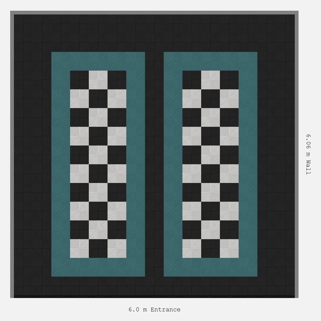 Double Garage Floor Kit 6x6M, Parking Bay Chequer Infill Kit