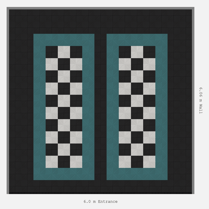 Double Garage Floor Kit 6x6M, Parking Bay Chequer Infill Kit