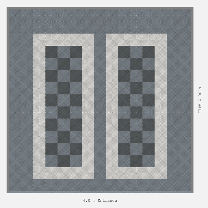 Double Garage Floor Kit 6x6M, Parking Bay Chequer Infill Kit