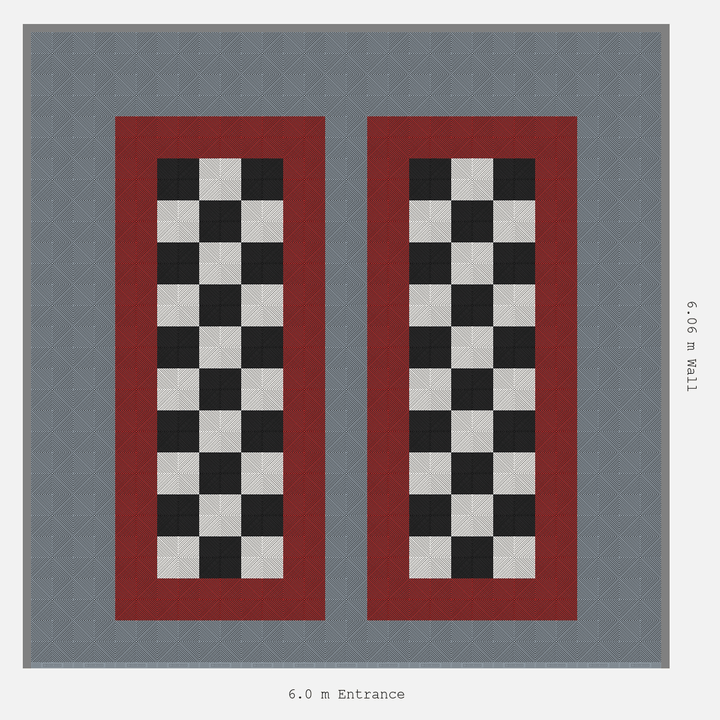 Double Garage Floor Kit 6x6M, Parking Bay Chequer Infill Kit