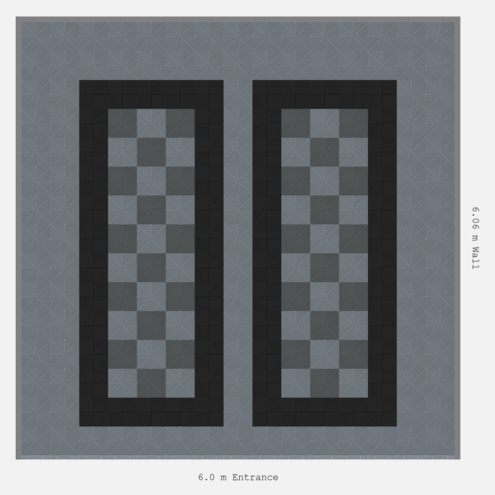 Double Garage Floor Kit 6x6M, Parking Bay Chequer Infill Kit