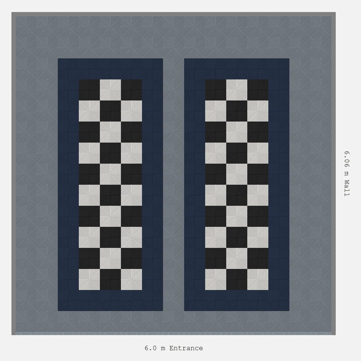 Double Garage Floor Kit 6x6M, Parking Bay Chequer Infill Kit