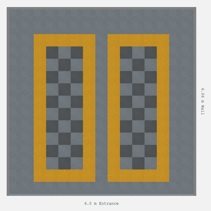 Double Garage Floor Kit 6x6M, Parking Bay Chequer Infill Kit