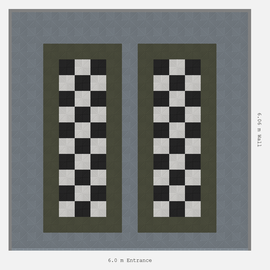 Double Garage Floor Kit 6x6M, Parking Bay Chequer Infill Kit