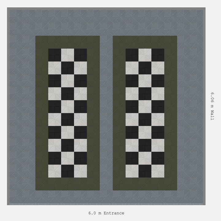 Double Garage Floor Kit 6x6M, Parking Bay Chequer Infill Kit