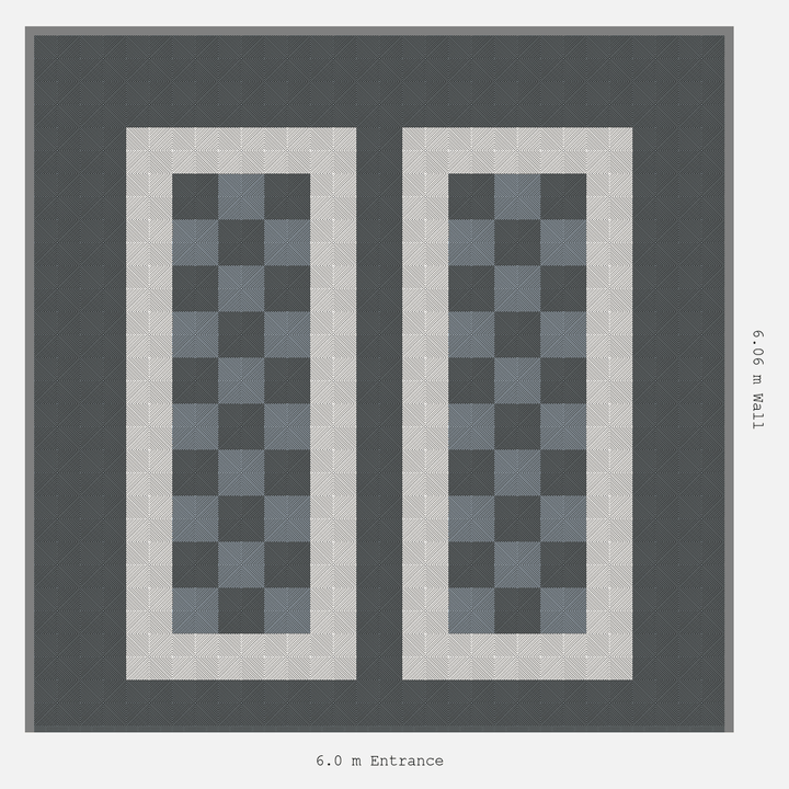 Double Garage Floor Kit 6x6M, Parking Bay Chequer Infill Kit