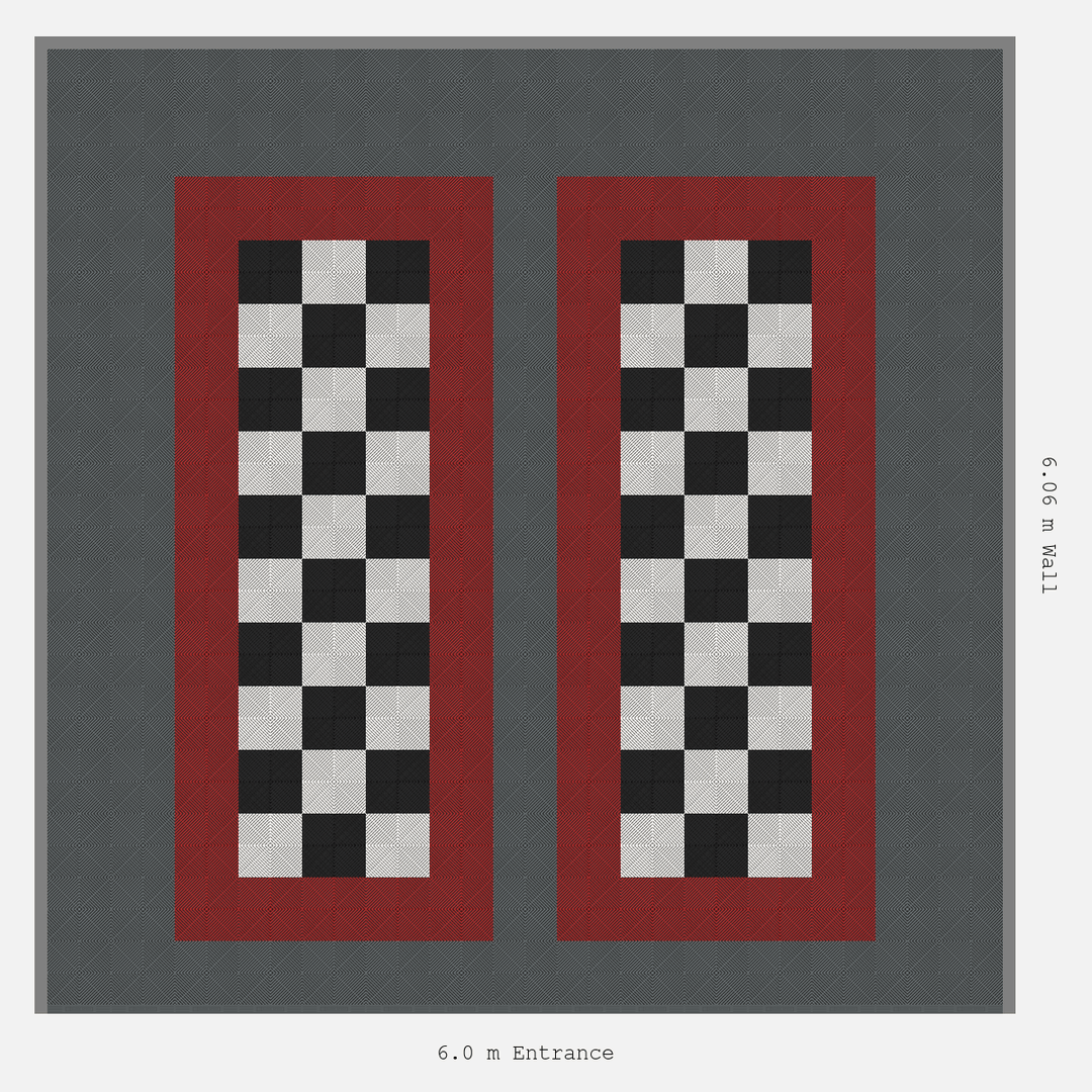 Double Garage Floor Kit 6x6M, Parking Bay Chequer Infill Kit