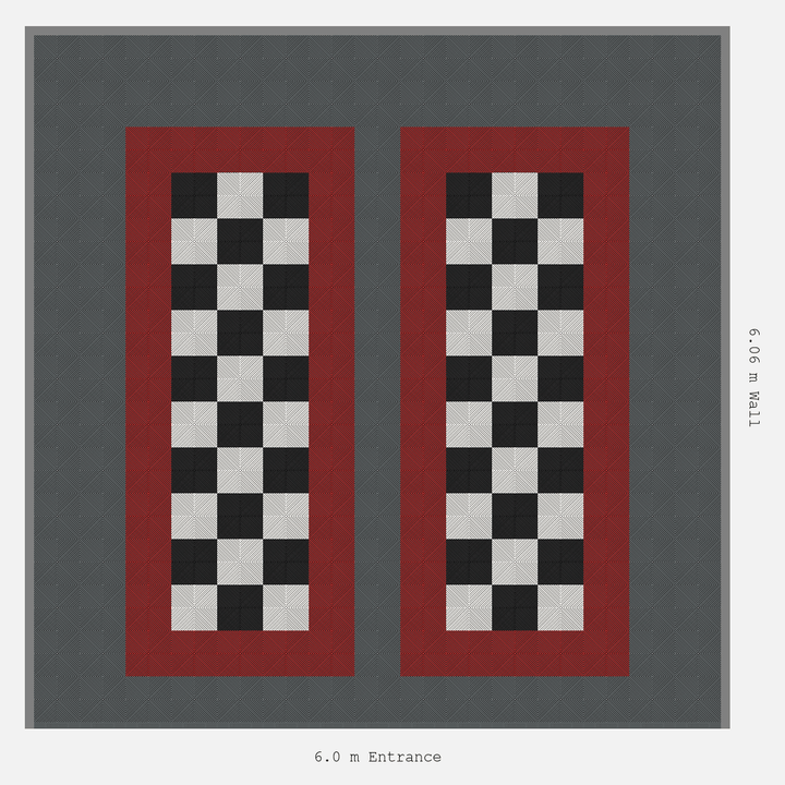 Double Garage Floor Kit 6x6M, Parking Bay Chequer Infill Kit