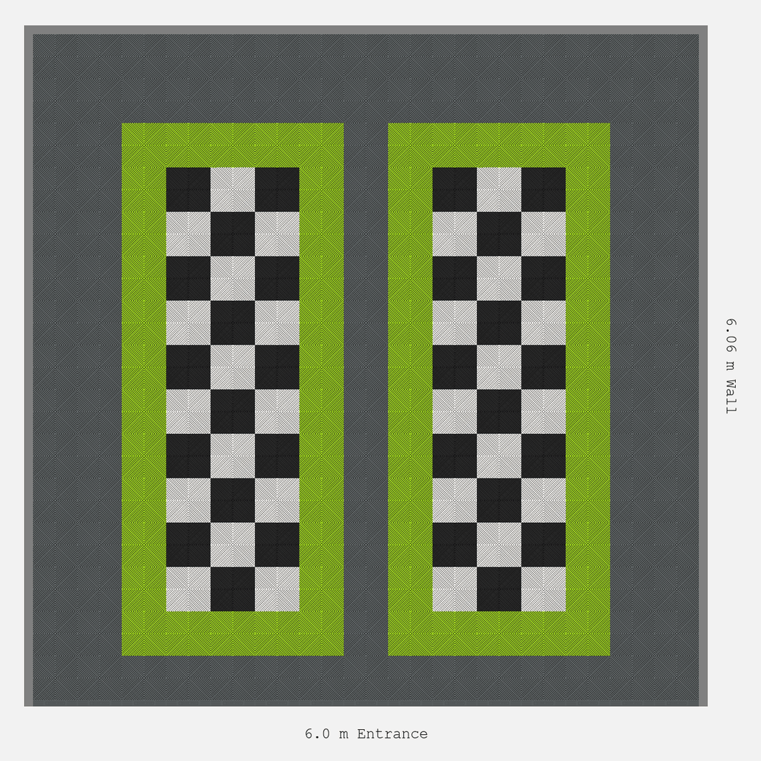 Double Garage Floor Kit 6x6M, Parking Bay Chequer Infill Kit