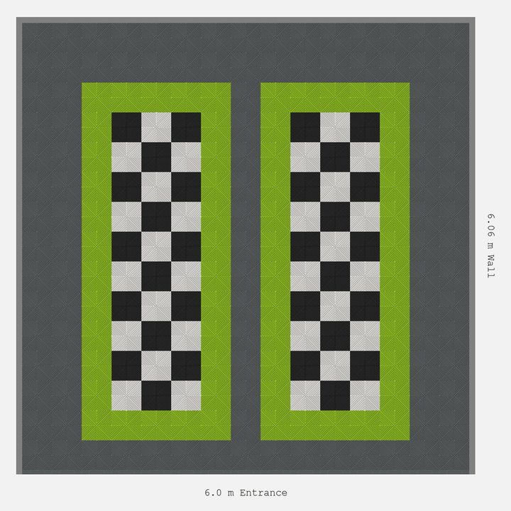 Double Garage Floor Kit 6x6M, Parking Bay Chequer Infill Kit