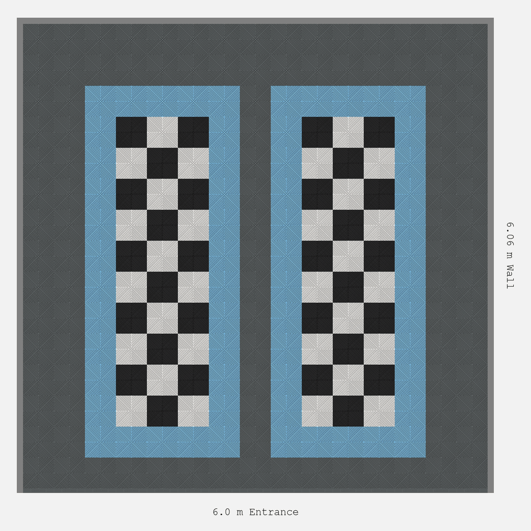 Double Garage Floor Kit 6x6M, Parking Bay Chequer Infill Kit