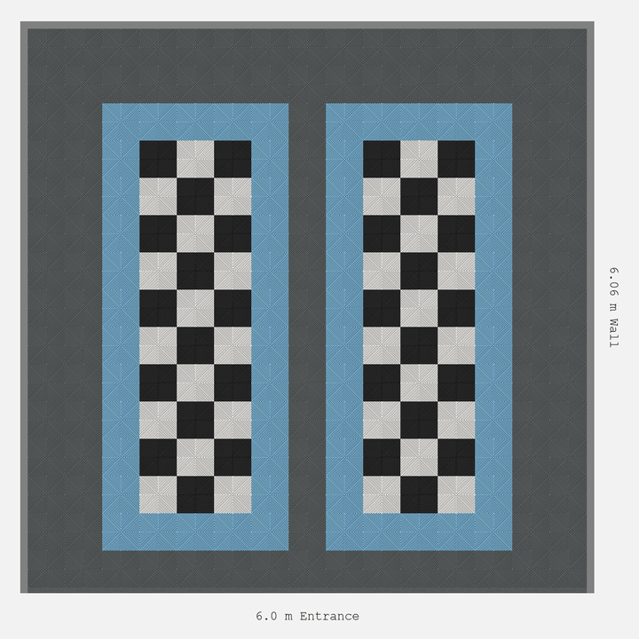 Double Garage Floor Kit 6x6M, Parking Bay Chequer Infill Kit