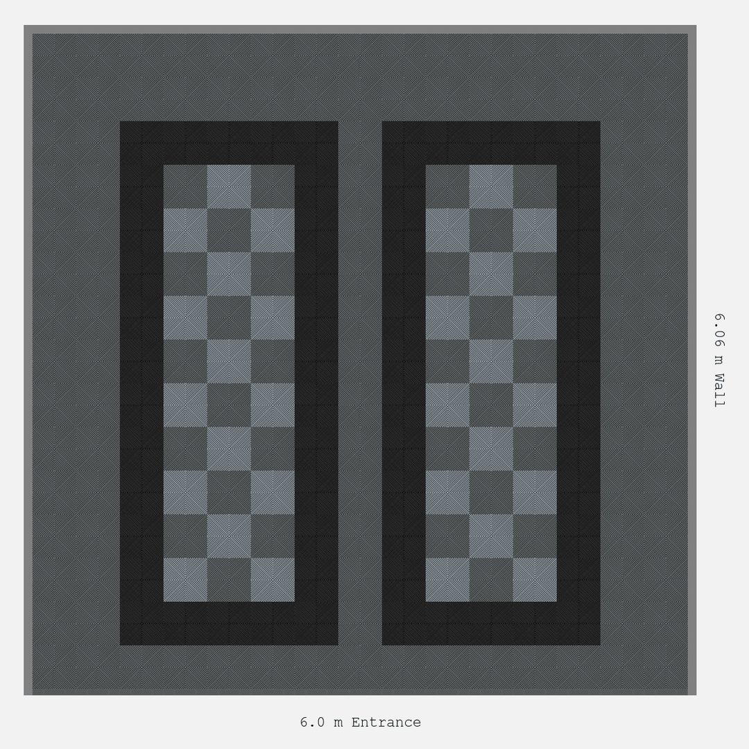 Double Garage Floor Kit 6x6M, Parking Bay Chequer Infill Kit