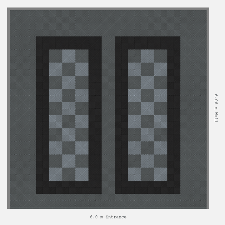 Double Garage Floor Kit 6x6M, Parking Bay Chequer Infill Kit