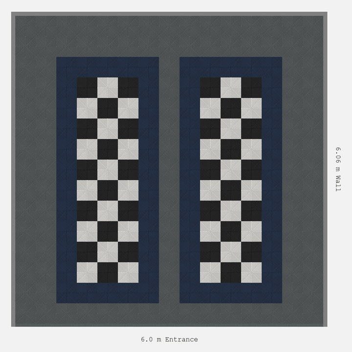 Double Garage Floor Kit 6x6M, Parking Bay Chequer Infill Kit