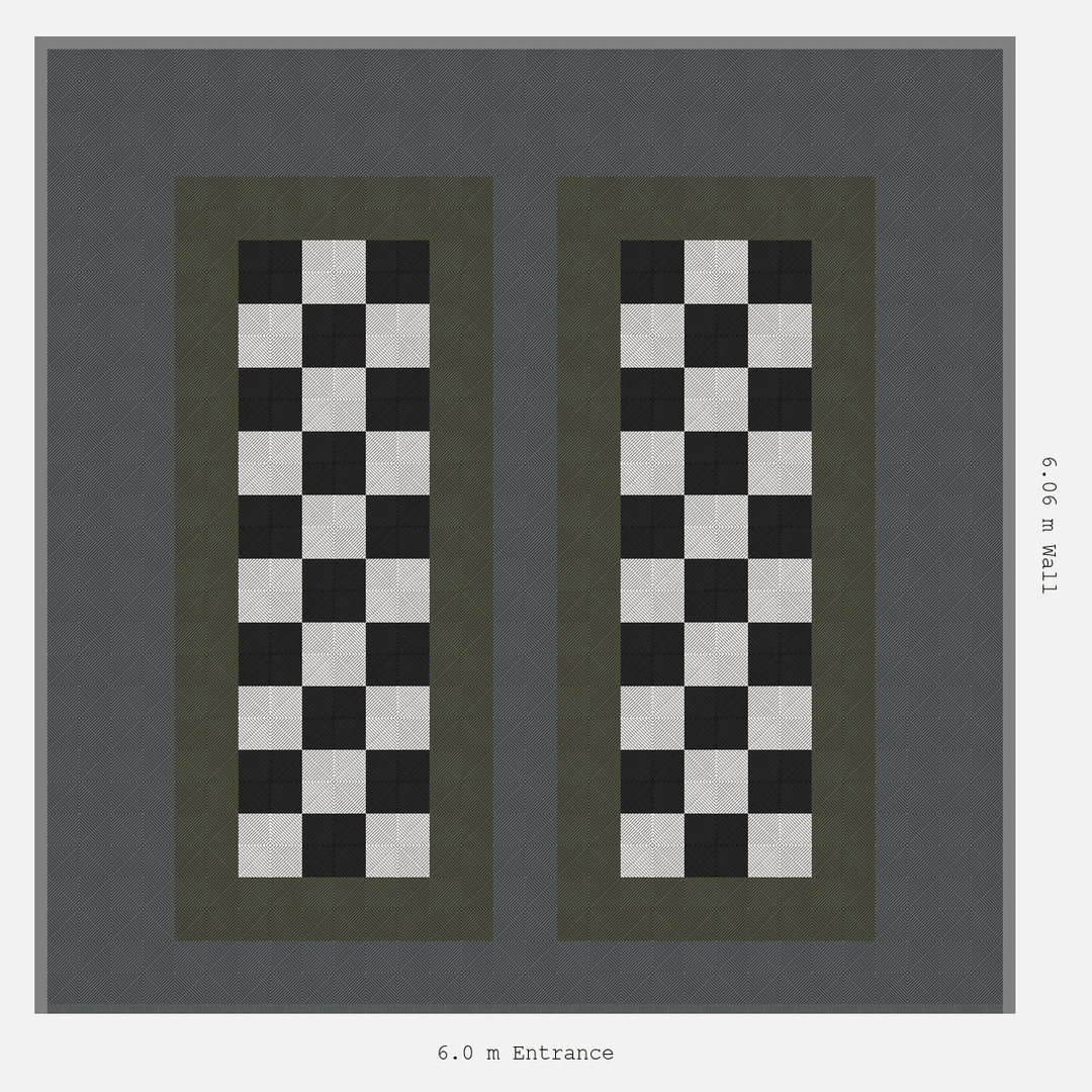 Double Garage Floor Kit 6x6M, Parking Bay Chequer Infill Kit