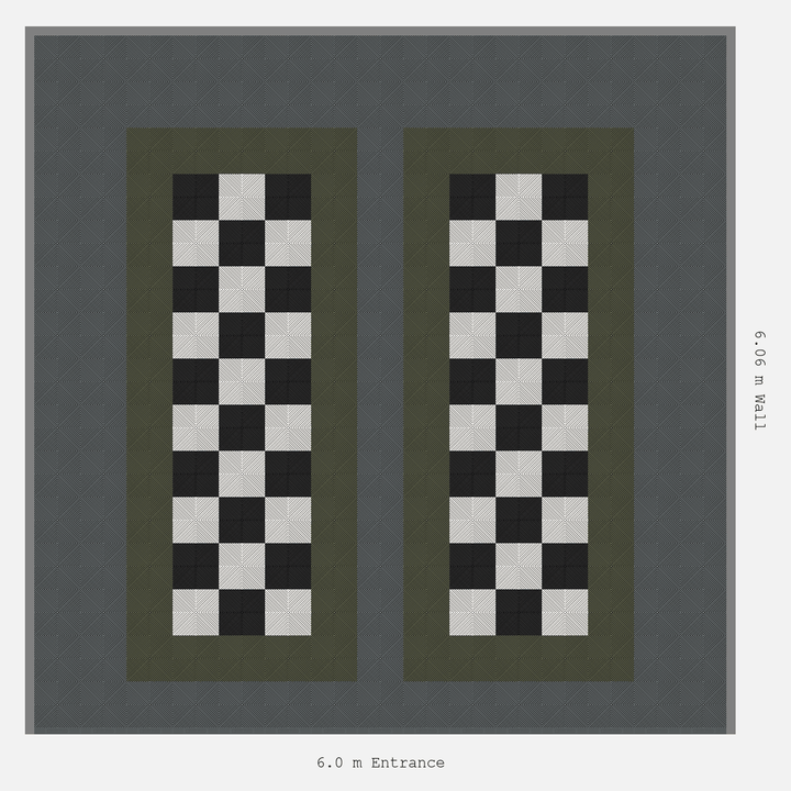 Double Garage Floor Kit 6x6M, Parking Bay Chequer Infill Kit