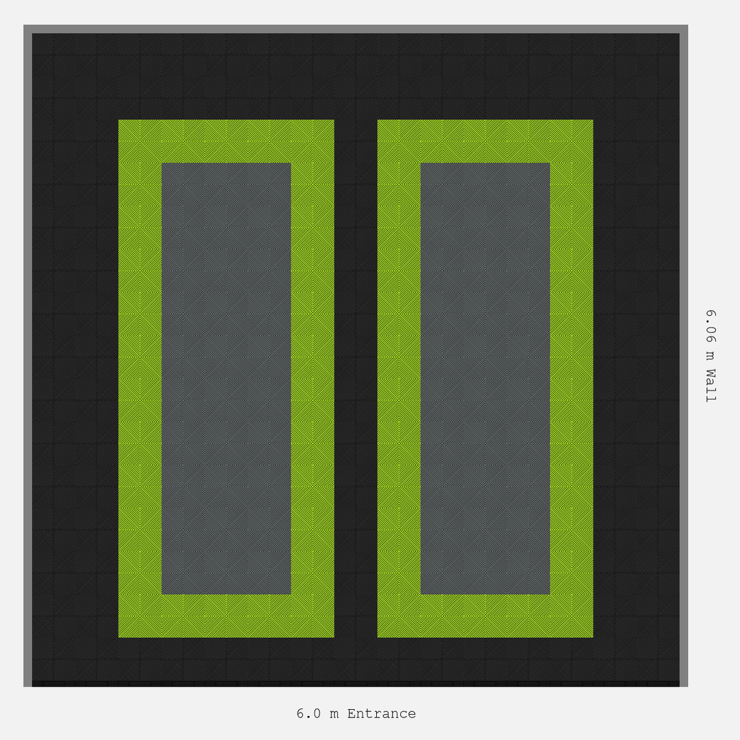 Double Garage Floor Kit 6x6M, Parking Bay Plain Infill Kit