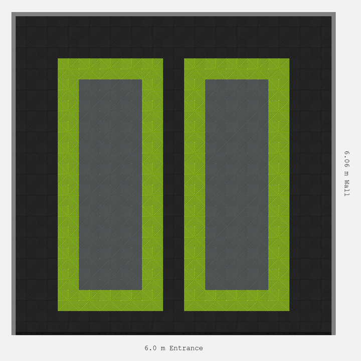 Double Garage Floor Kit 6x6M, Parking Bay Plain Infill Kit