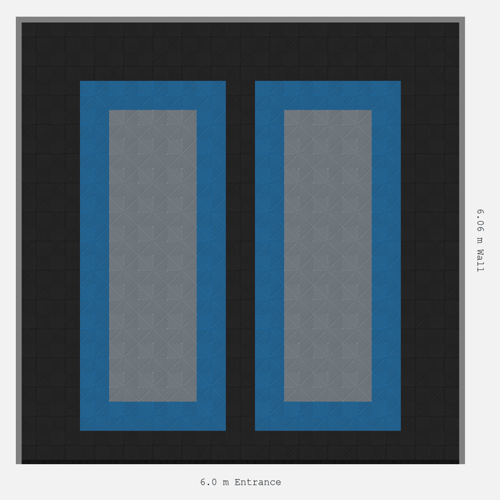 Double Garage Floor Kit 6x6M, Parking Bay Plain Infill Kit