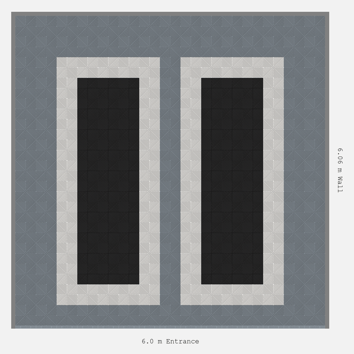 Double Garage Floor Kit 6x6M, Parking Bay Plain Infill Kit