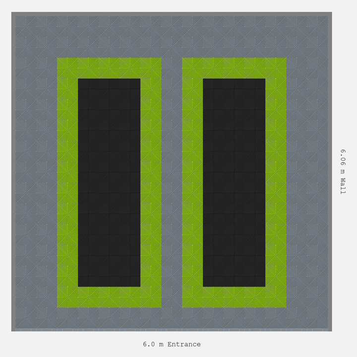 Double Garage Floor Kit 6x6M, Parking Bay Plain Infill Kit