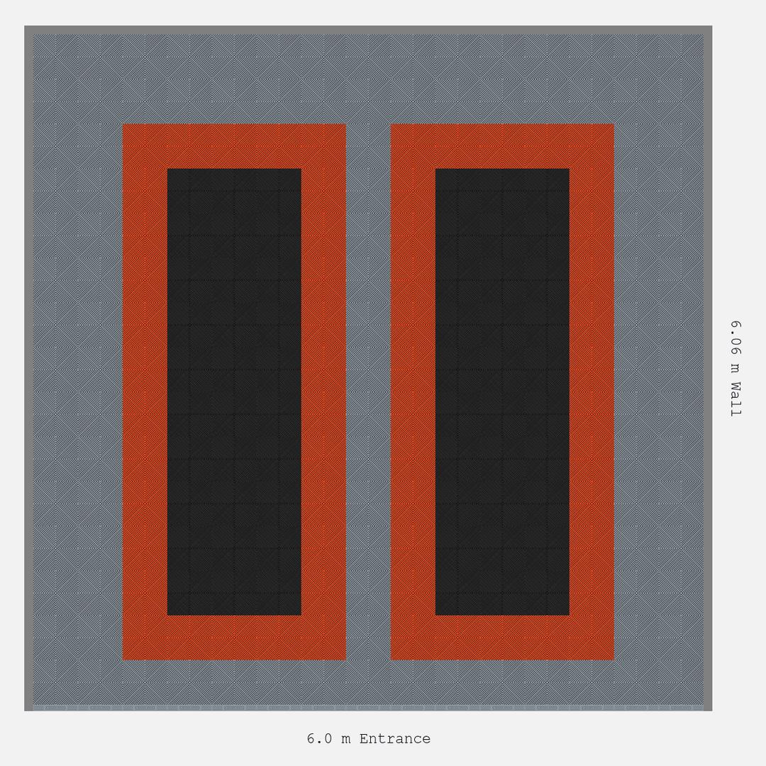 Double Garage Floor Kit 6x6M, Parking Bay Plain Infill Kit