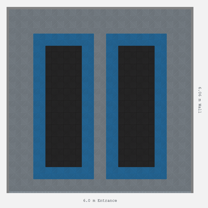 Double Garage Floor Kit 6x6M, Parking Bay Plain Infill Kit