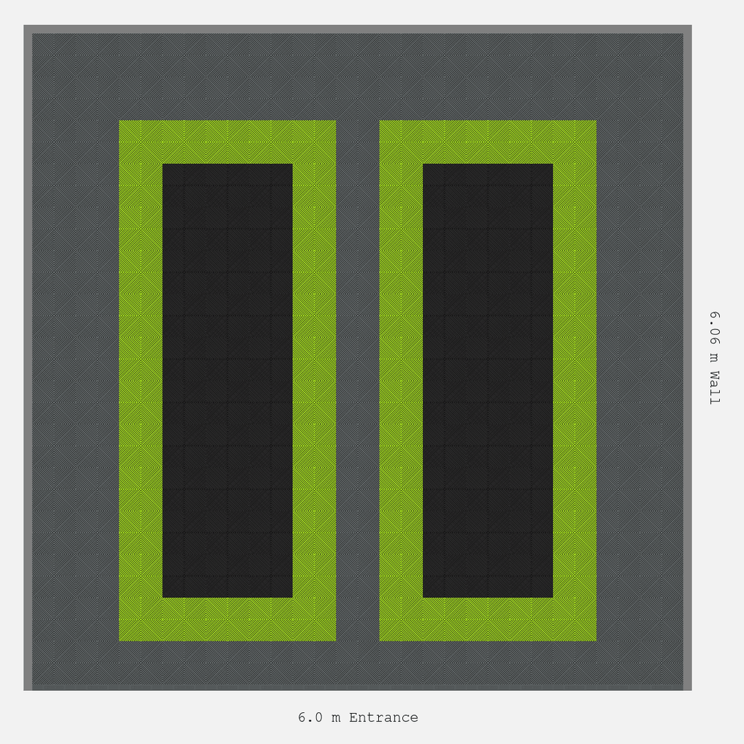 Double Garage Floor Kit 6x6M, Parking Bay Plain Infill Kit