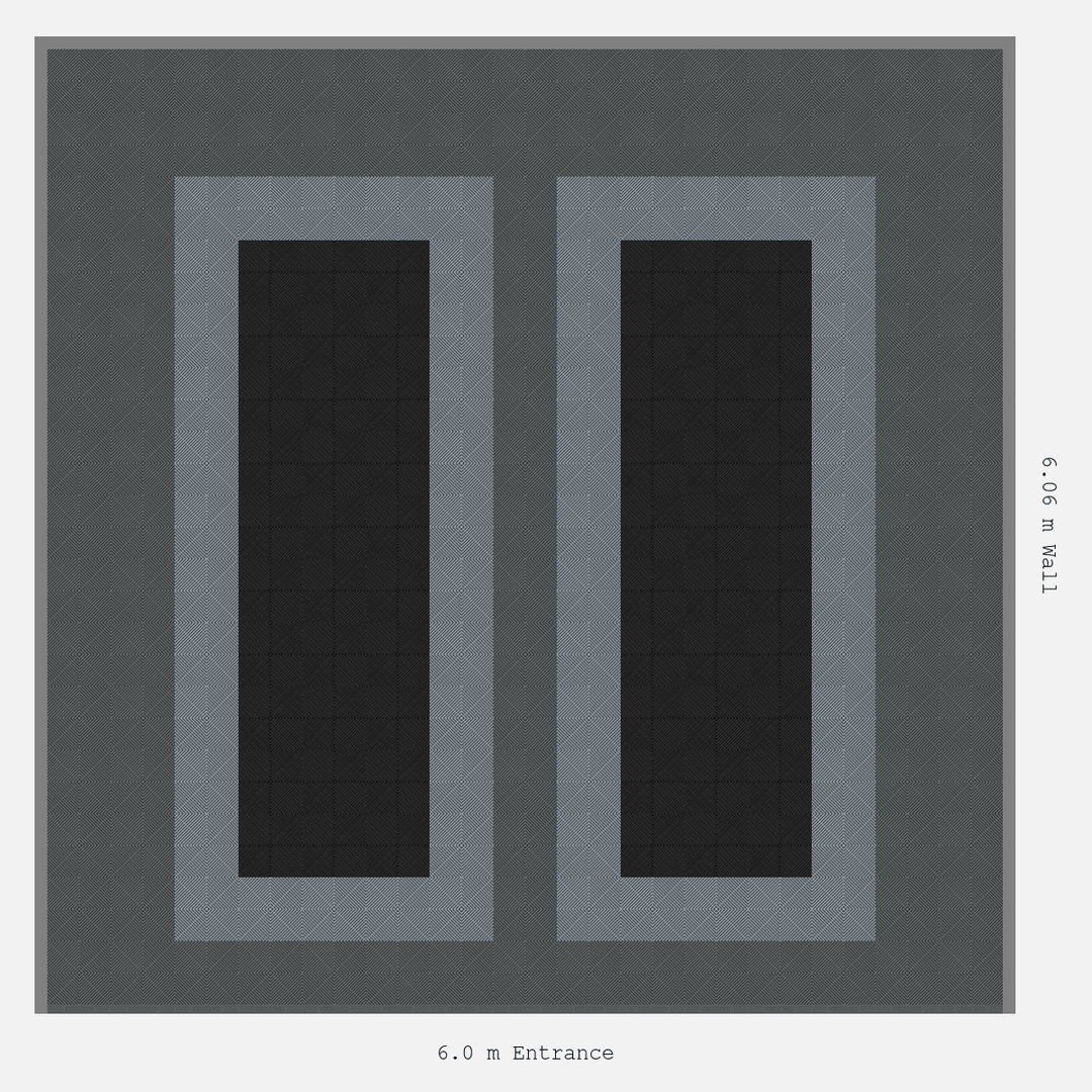 Double Garage Floor Kit 6x6M, Parking Bay Plain Infill Kit