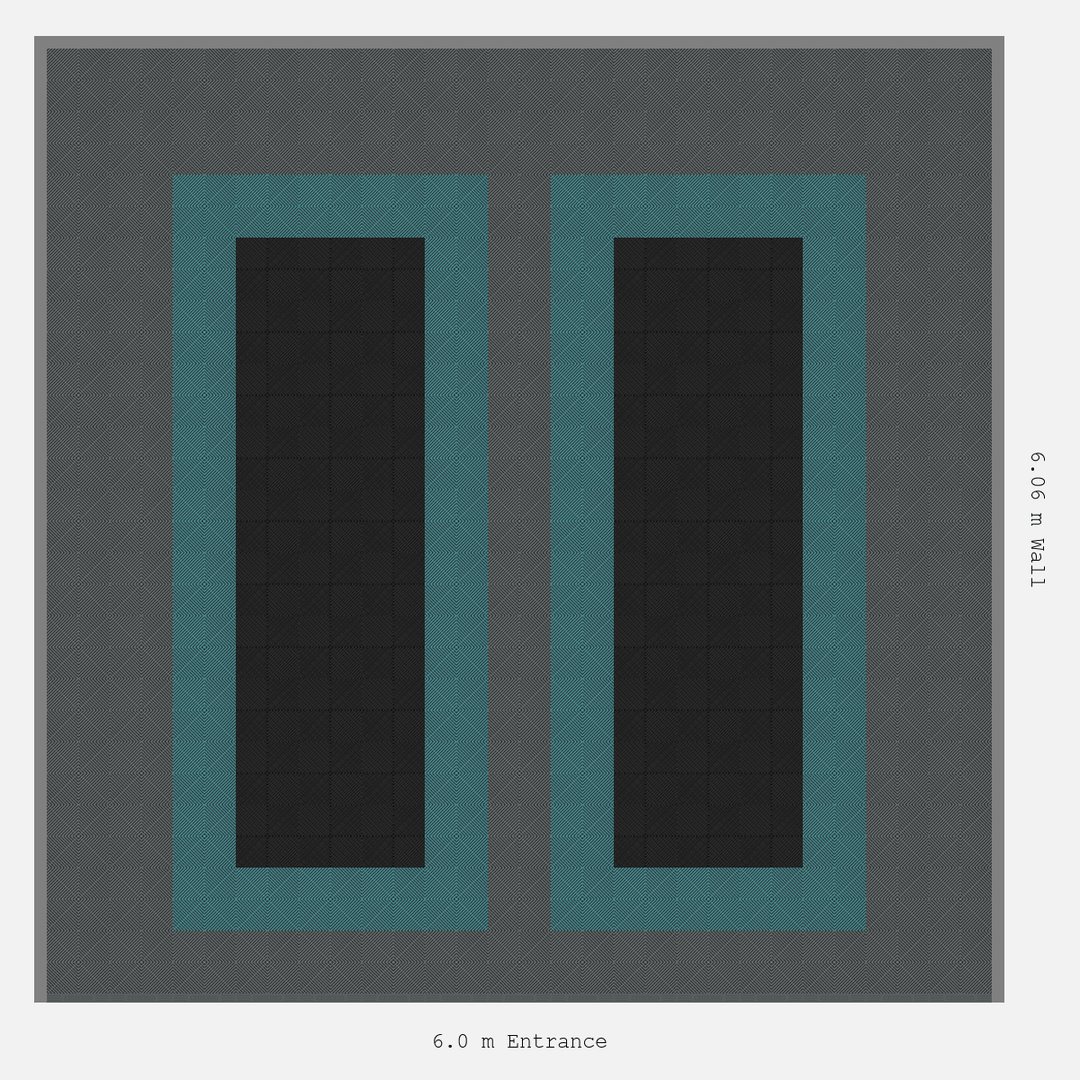 Double Garage Floor Kit 6x6M, Parking Bay Plain Infill Kit